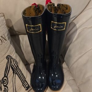 Joules Glossy Black Tall Boots